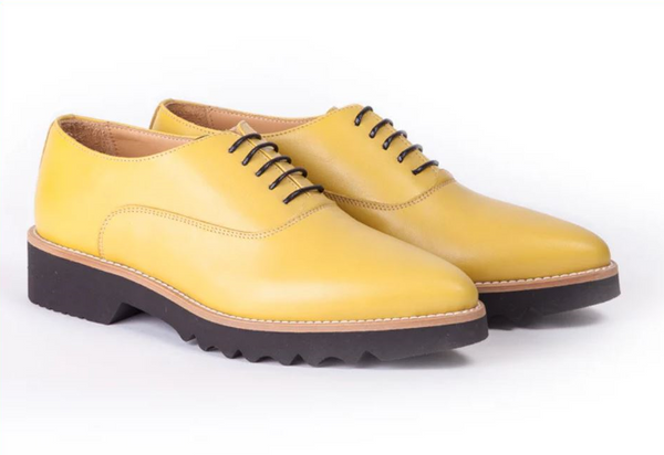 Women's Lemon, 3 Piece Oxford Laceup. Made in Italy