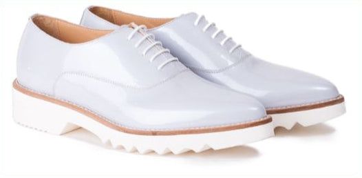 Women's Pastel Green, 3 Piece Oxford Laceup. Made in Italy