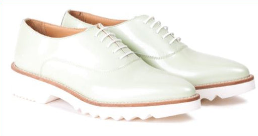 Women's Patent Lite Grey, 3 Piece Oxford Laceup. Made in Italy
