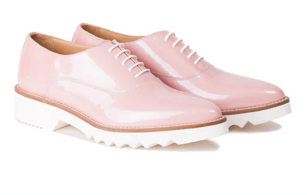 Women's Salmon Pink, 3 Piece Oxford Laceup. Made in Italy