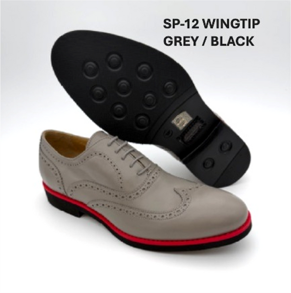 Mens Grey Oxford half wingtip Bullet Sole