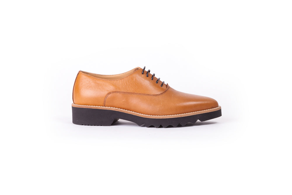 Womens Lace up Tan - Tan on Black sole EX 301