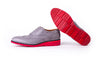 Men's Grey Red sole Brogue Wingtip