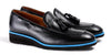 Men's Black & Blue Accented Tassel Loafer with Black Wedge Sole (EX-182)