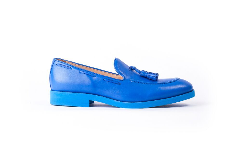 Men's Blue Tassel Loafer with Blue Azul Sole (EX-156)