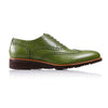 Men's Green & Tan Accented Brogue Wingtip on Brown Wedge Sole (EX-128)