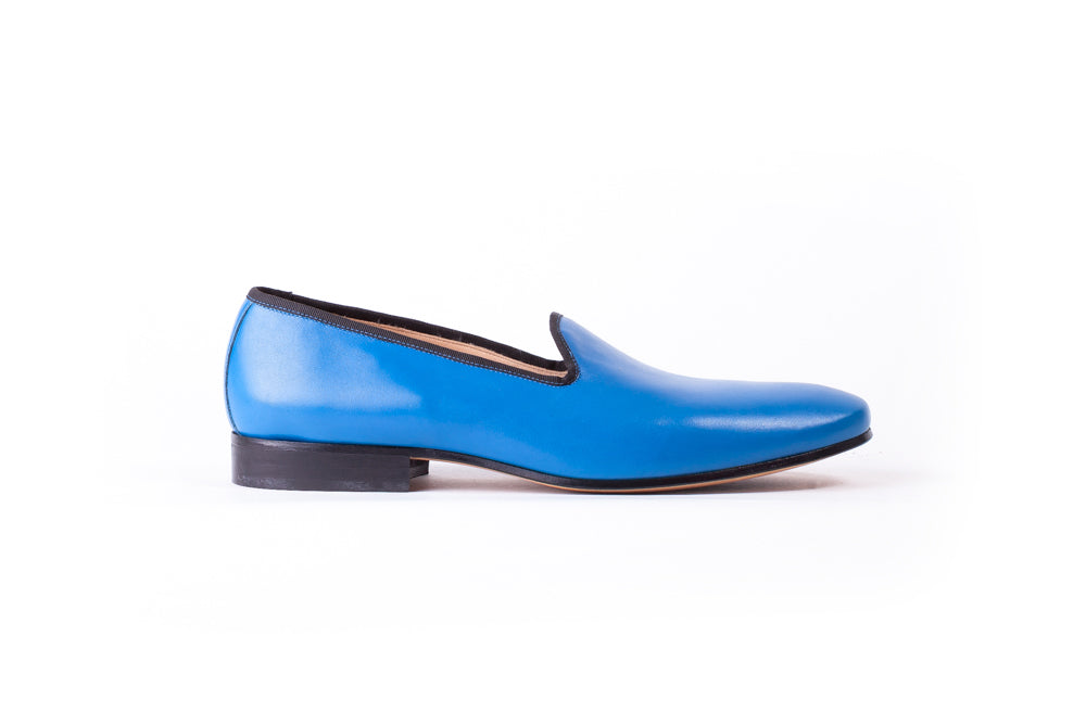 Men's Blue Slip-On with Leather Sole(EX-136)