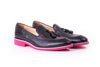 Men's Black & Grey Accented Tassel Loafer with Pink Sole ( EX-144)