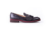 Men's Black & Oxblood Accented Tassel Loafer with Brown Sole (EX-146)