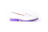 Men's White & Grey Accented Tassel Loafer with Purple Sole (EX-150)