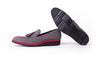 Men's Grey & Red Accented Tassel Loafer with Black Wedge Sole (EX- 171)