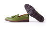 Men's Green & Tan Accented Tassel Loafer with Brown Wedge Sole (EX-175)